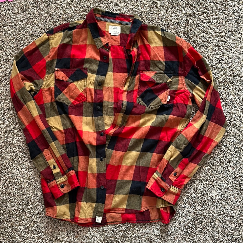 Vans - Men’s Plaid Button Up Long Sleeve Flannel - Size XL